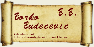 Borko Budečević vizit kartica